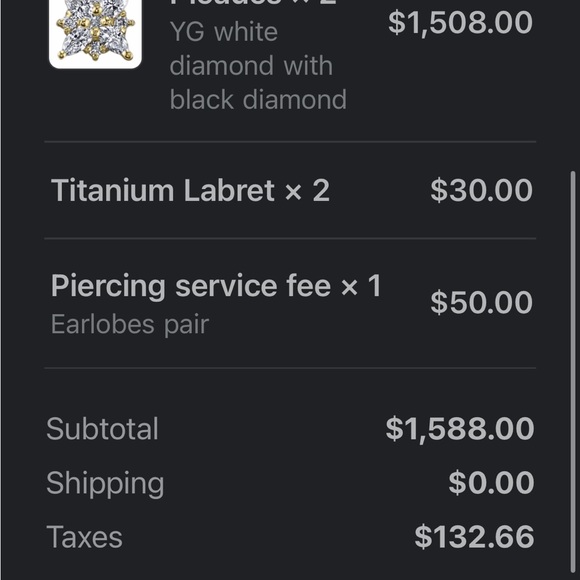 Fiat Lux White and Black Diamond earrings with yellow gold - Picture 4 of 4